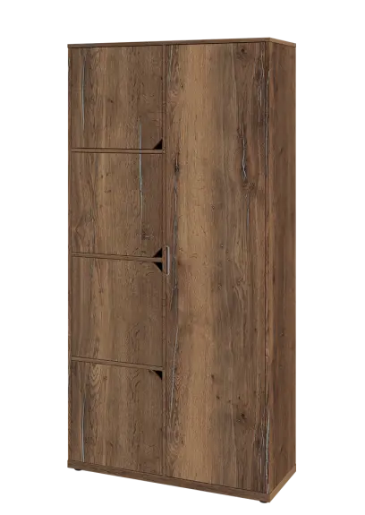 KSR6-82 P skříň šatní, 1x výsuvné ramínko, 4x dvířka, 2053x1022x400 mm, provedení pravé, dub halifax cínový